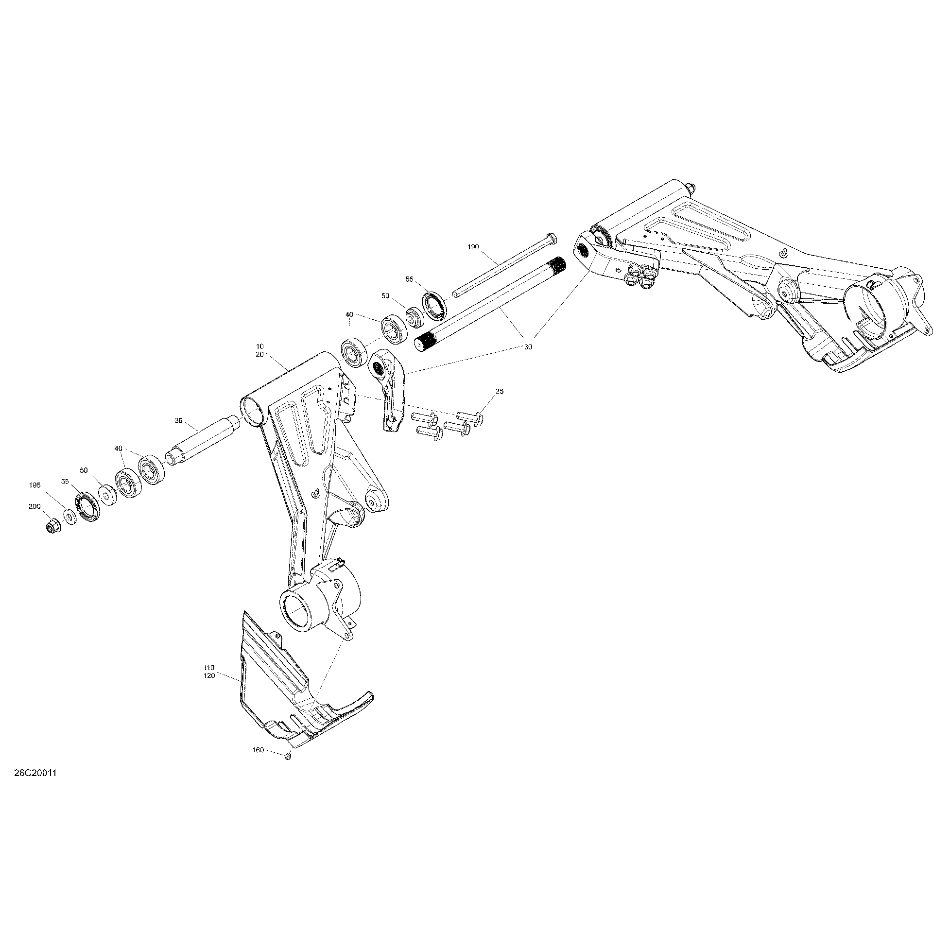 An Image of a Genuine Can-Am Parts Schematic Diagram showing the schematic - REAR SUSPENSION