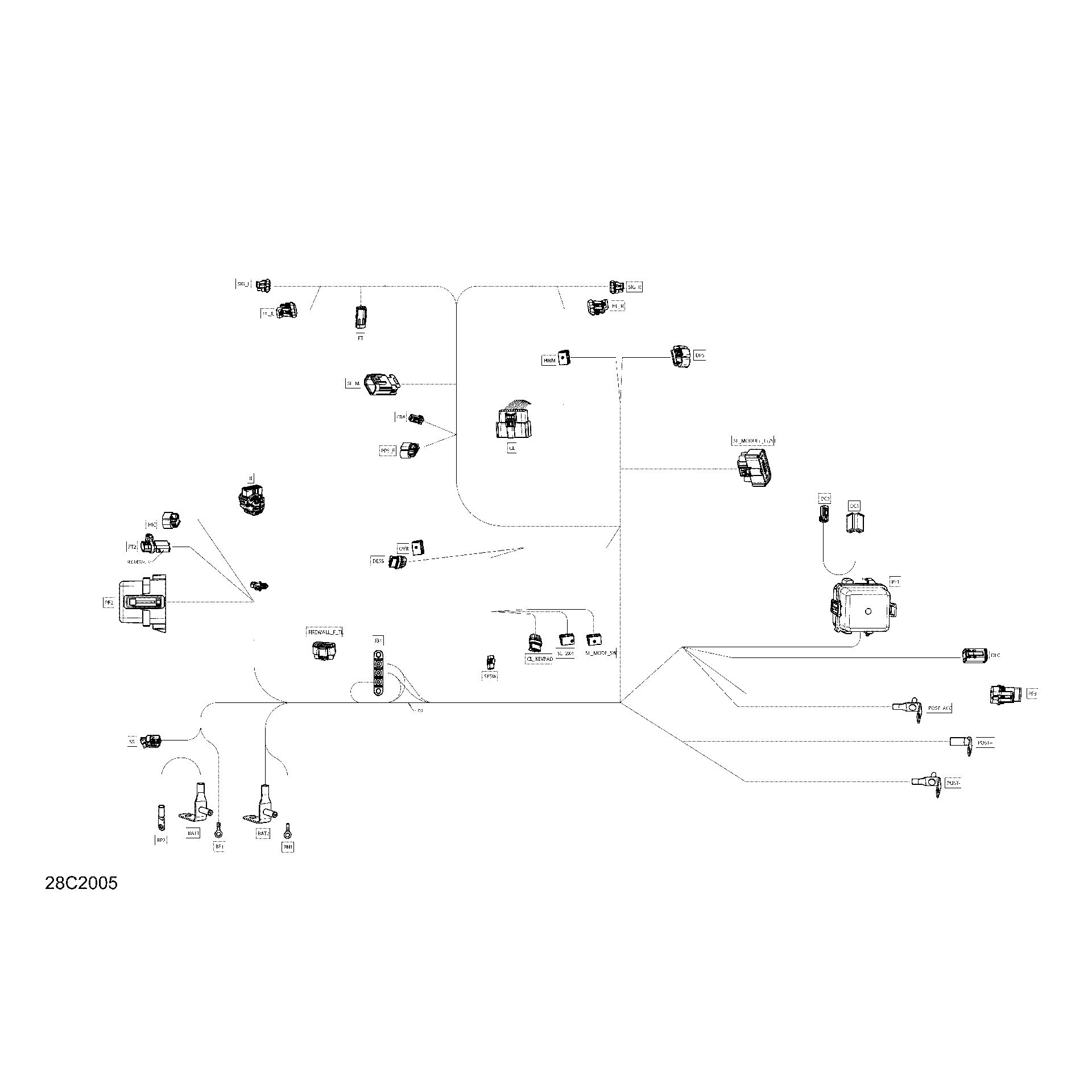 An Image of a Genuine Can-Am Parts Schematic Diagram showing the schematic - MAIN HARNESS - 710006660