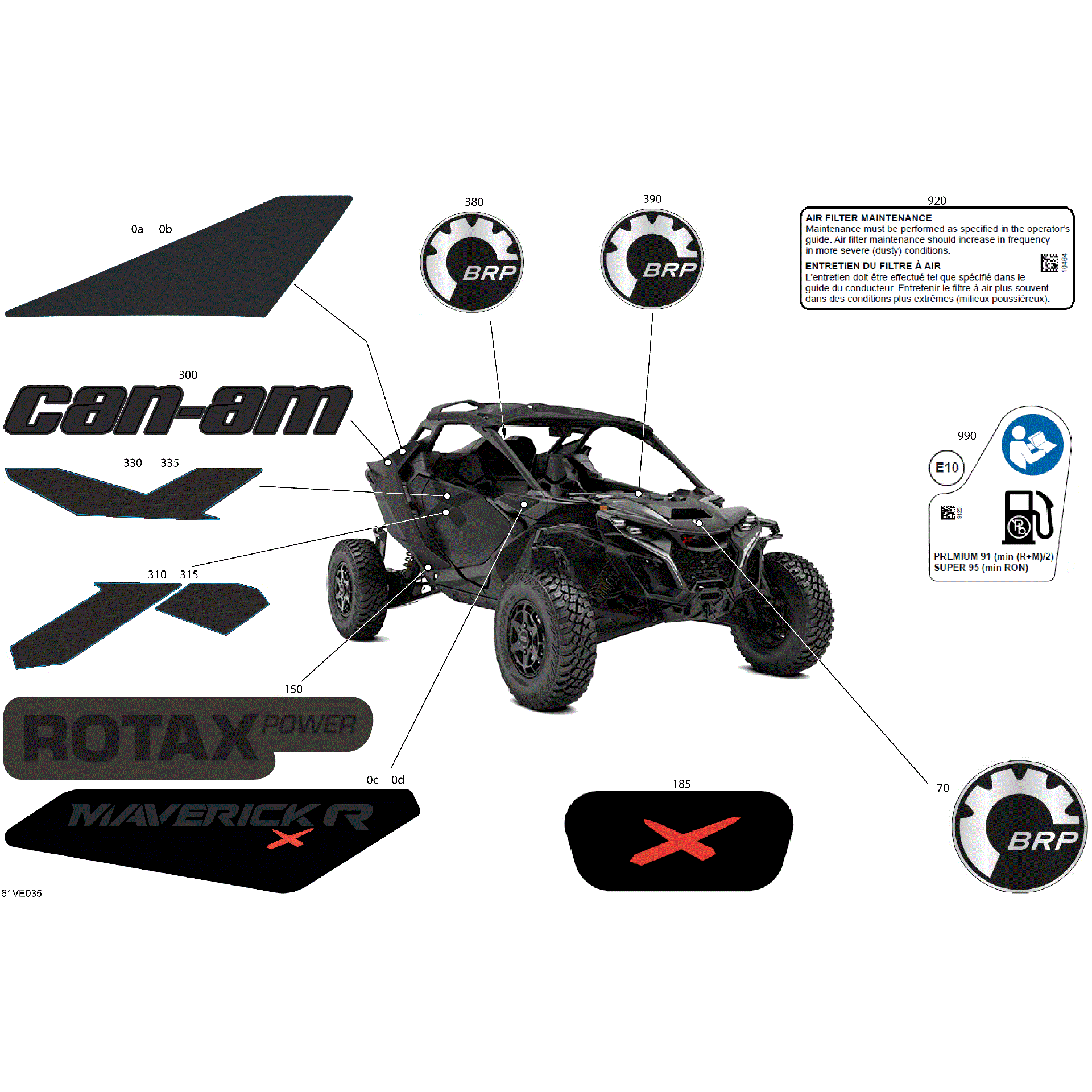 An Image of a Genuine Can-Am Parts Schematic Diagram showing the schematic - BODY - DECALS