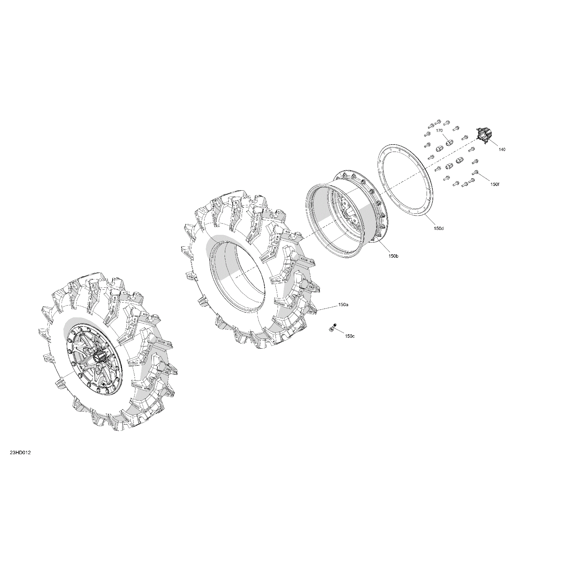 An Image of a Genuine Can-Am Parts Schematic Diagram showing the schematic - DRIVE - REAR WHEELS