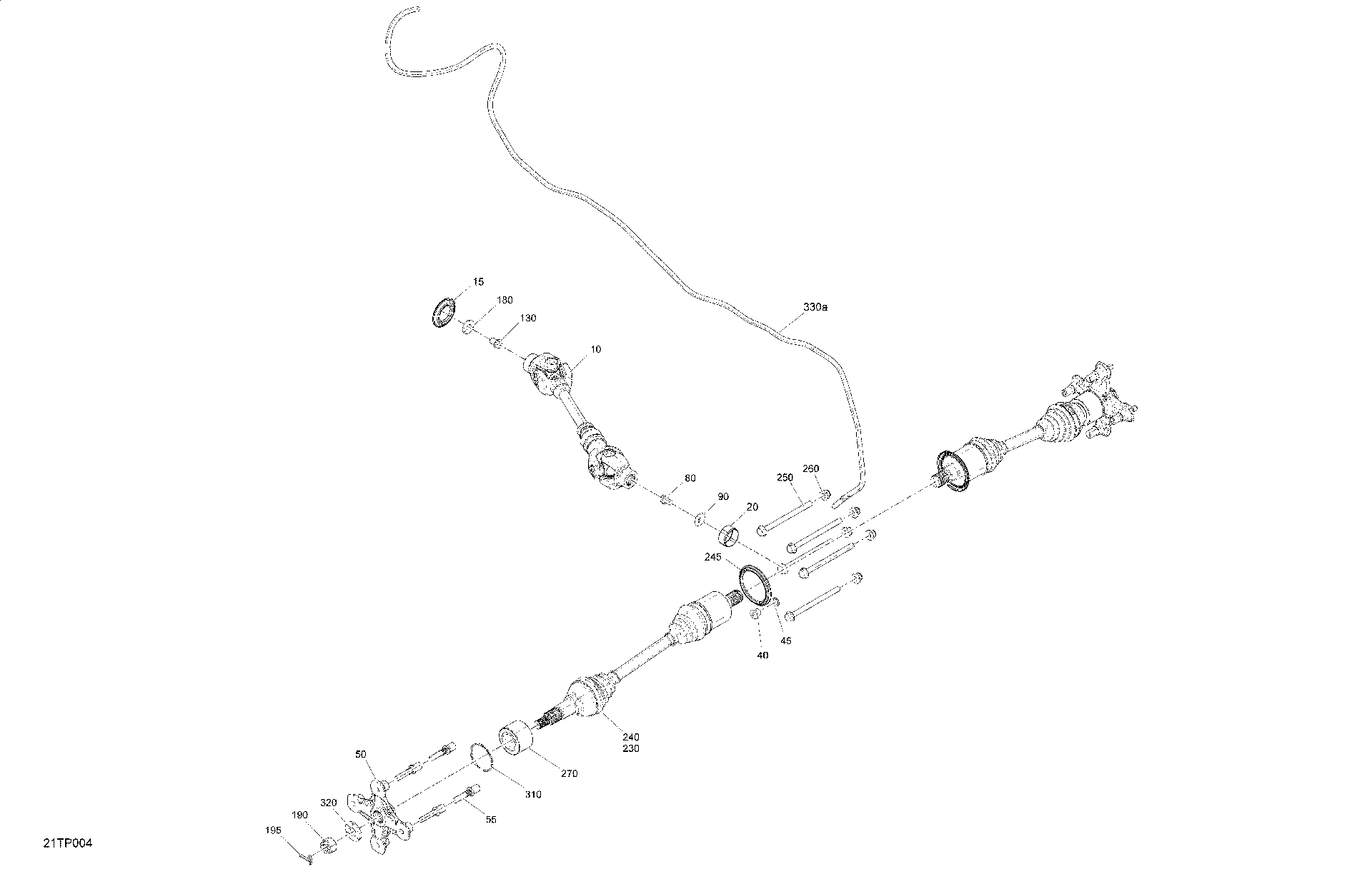 An Image of a Genuine Can-Am Parts Schematic Diagram showing the schematic - DRIVE - REAR - COMMON PARTS - MAX