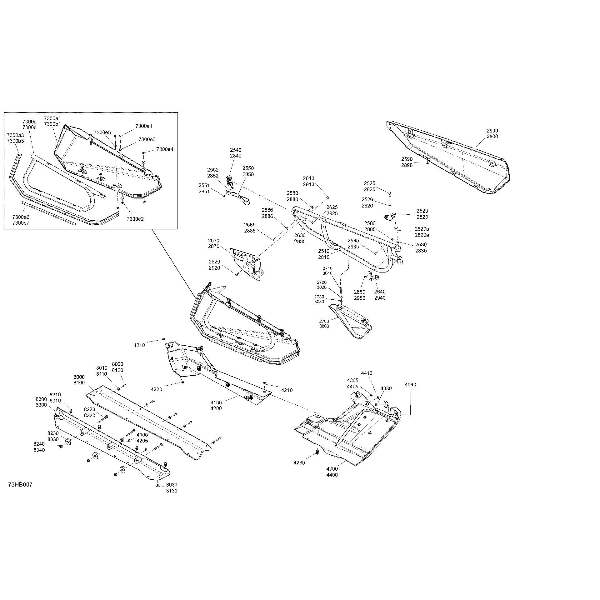 An Image of a Genuine Can-Am Parts Schematic Diagram showing the schematic - BODY - DOORS