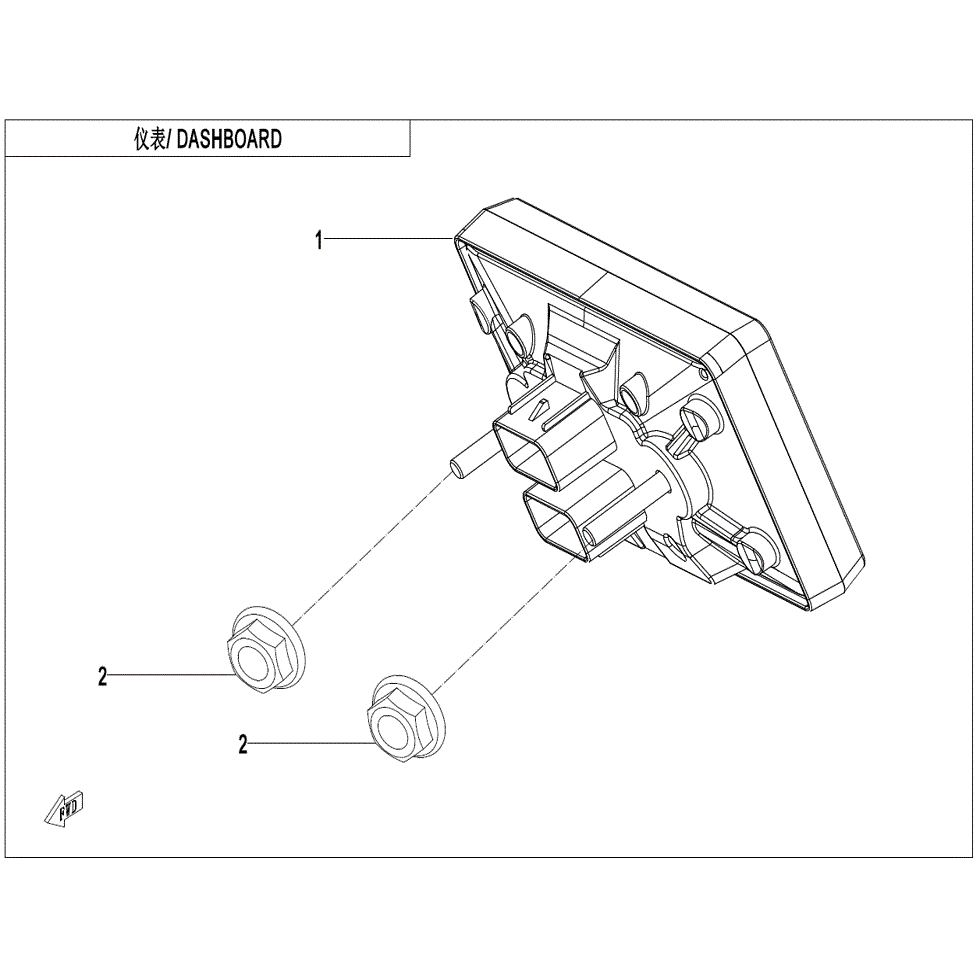 An Image of a Genuine CFMOTO Parts Schematic Diagram showing the schematic - DASHBOARD - 2022 CFMOTO ZFORCE 950 HO Sport