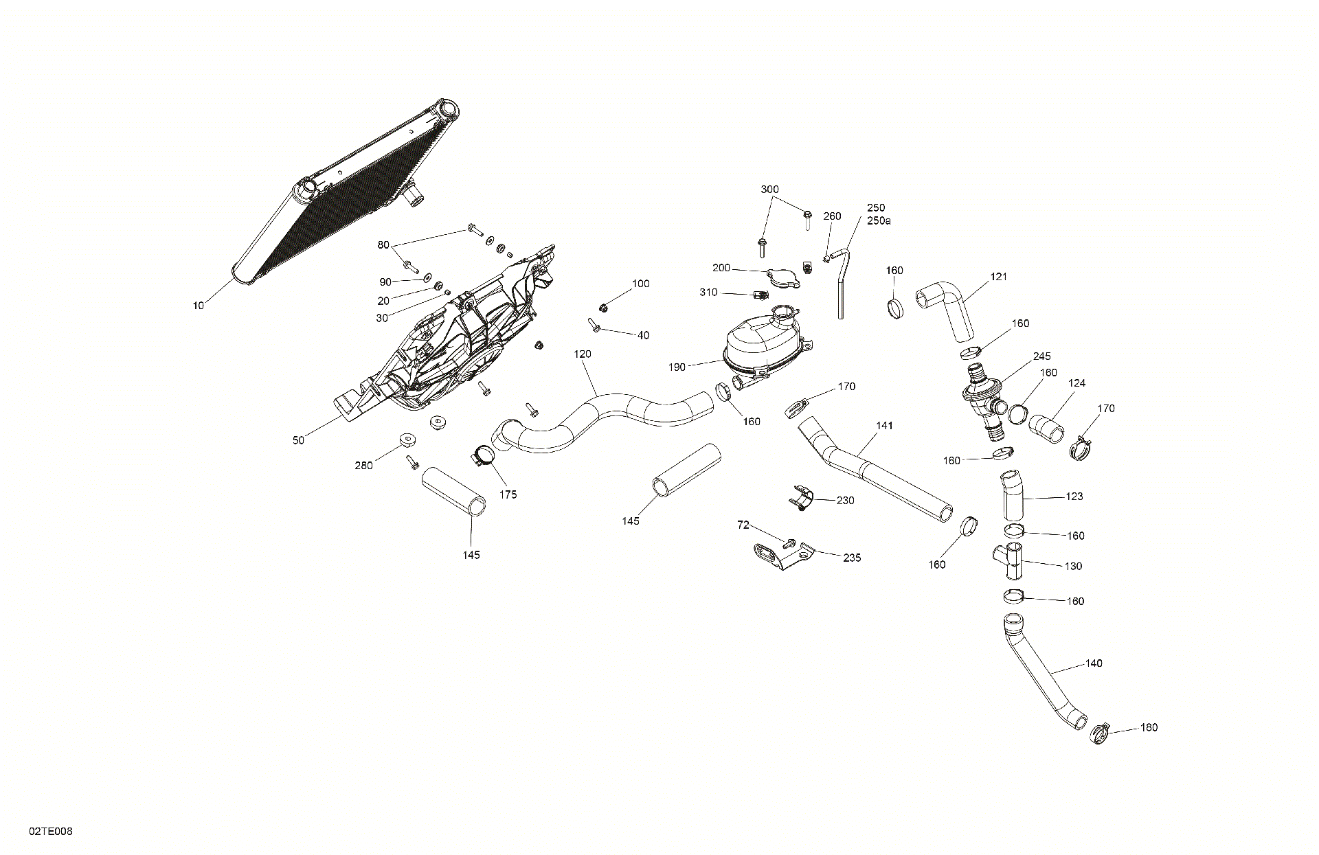 An Image of a Genuine Can-Am Parts Schematic Diagram showing the schematic - ENGINE - COOLING