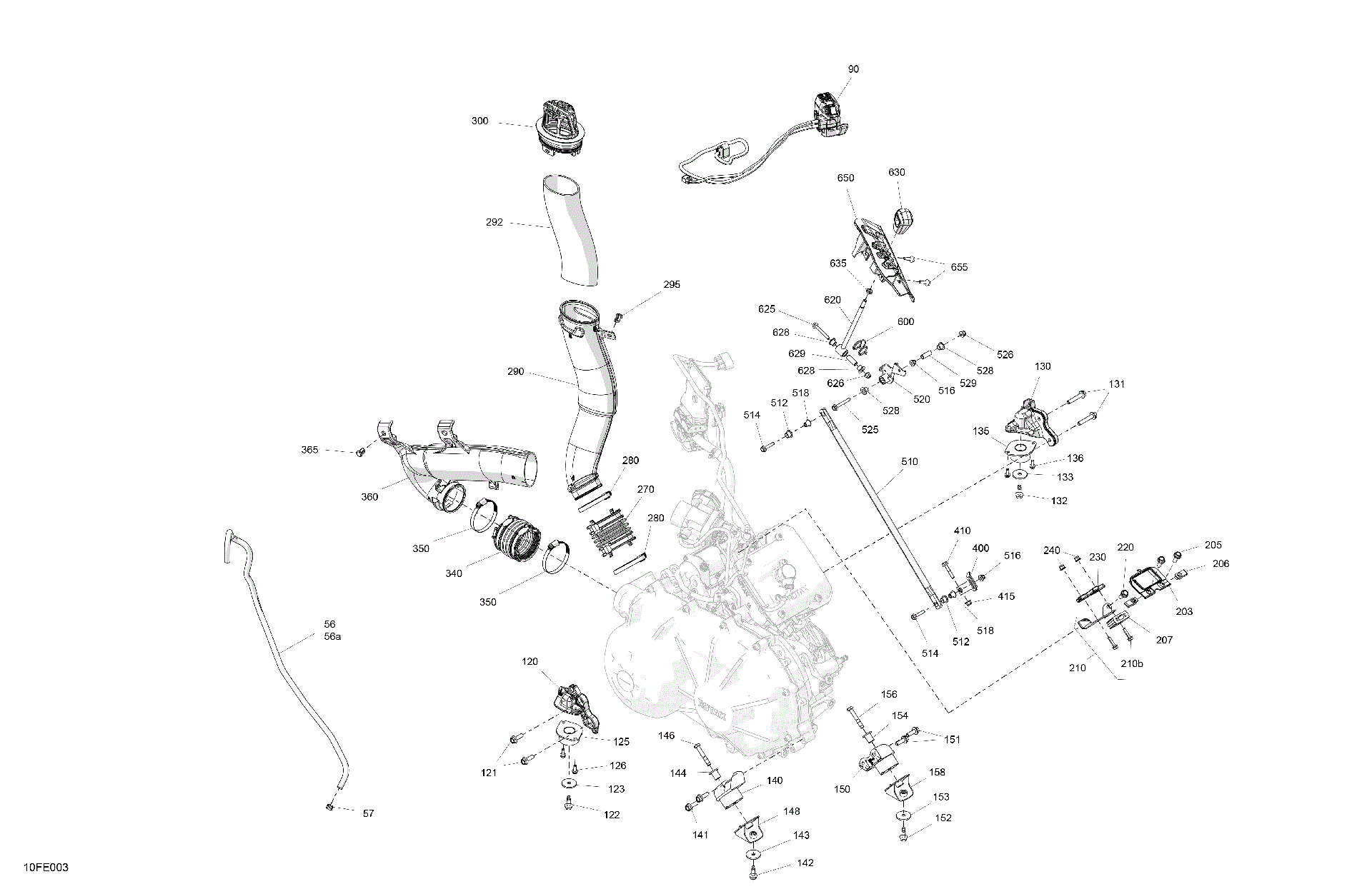 An Image of a Genuine Can-Am Parts Schematic Diagram showing the schematic - ENGINE - SYSTEM