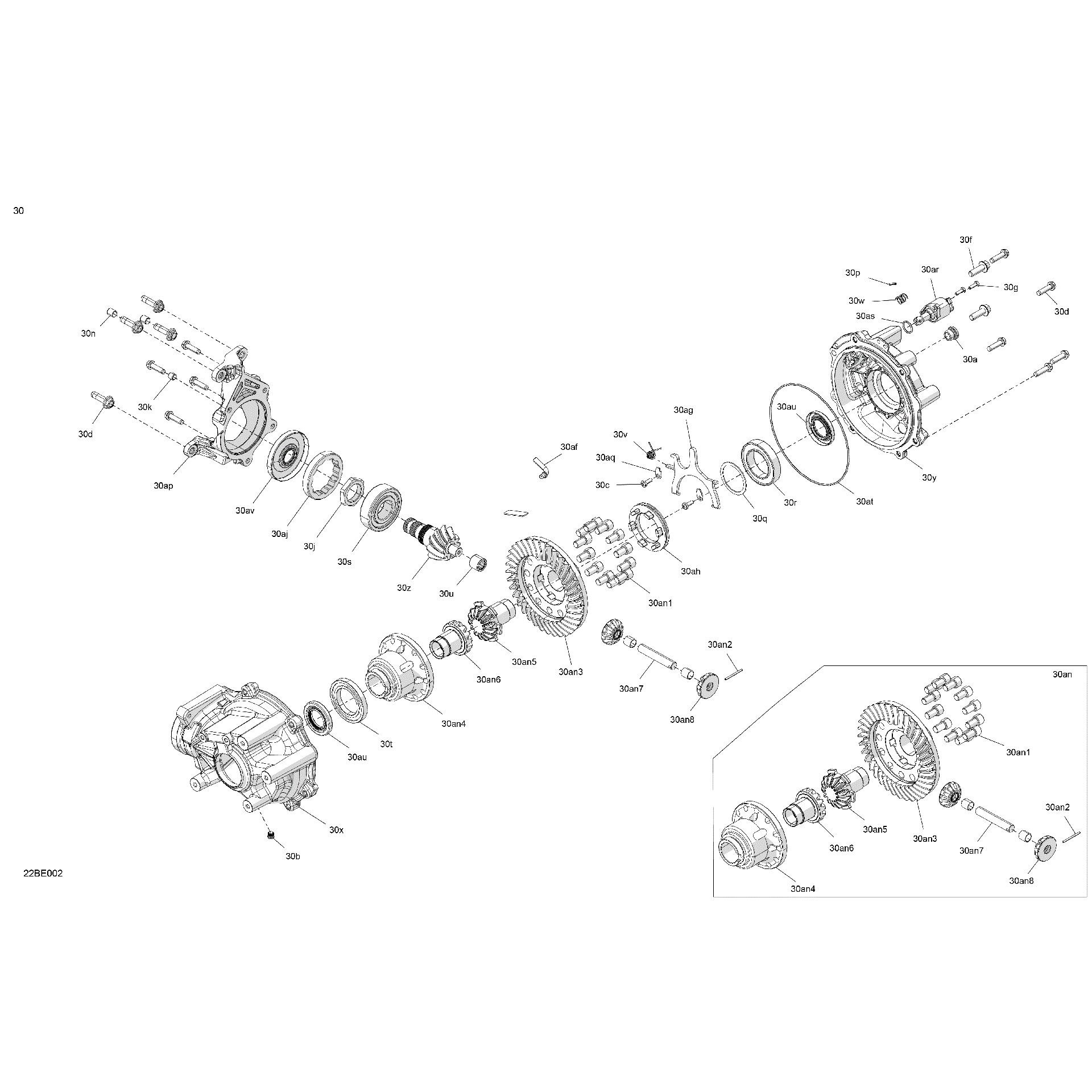 An Image of a Genuine Can-Am Parts Schematic Diagram showing the schematic - DRIVE - FINAL DRIVE UNIT