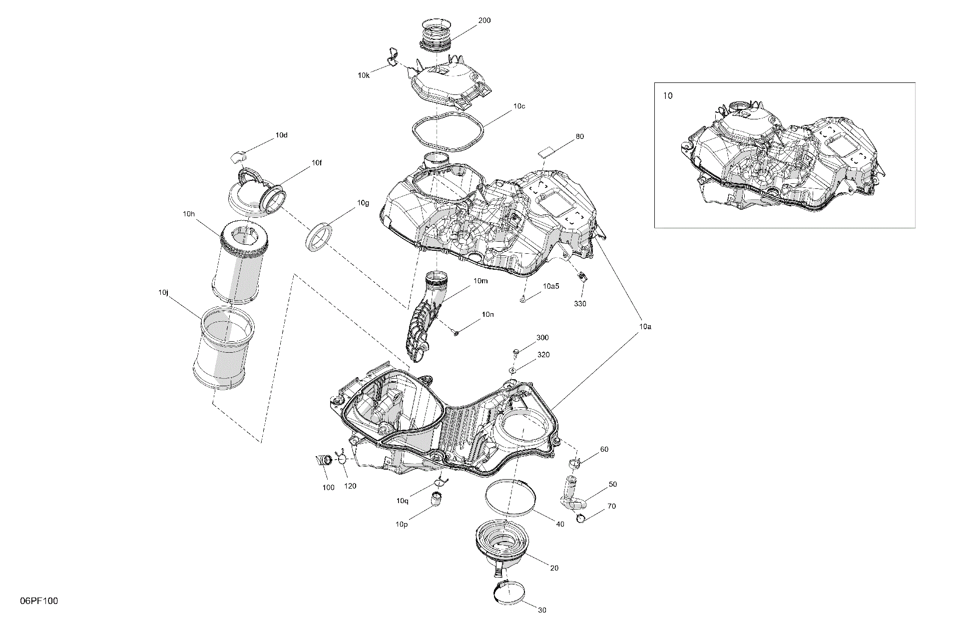 An Image of a Genuine Can-Am Parts Schematic Diagram showing the schematic - ENGINE - AIR INTAKE