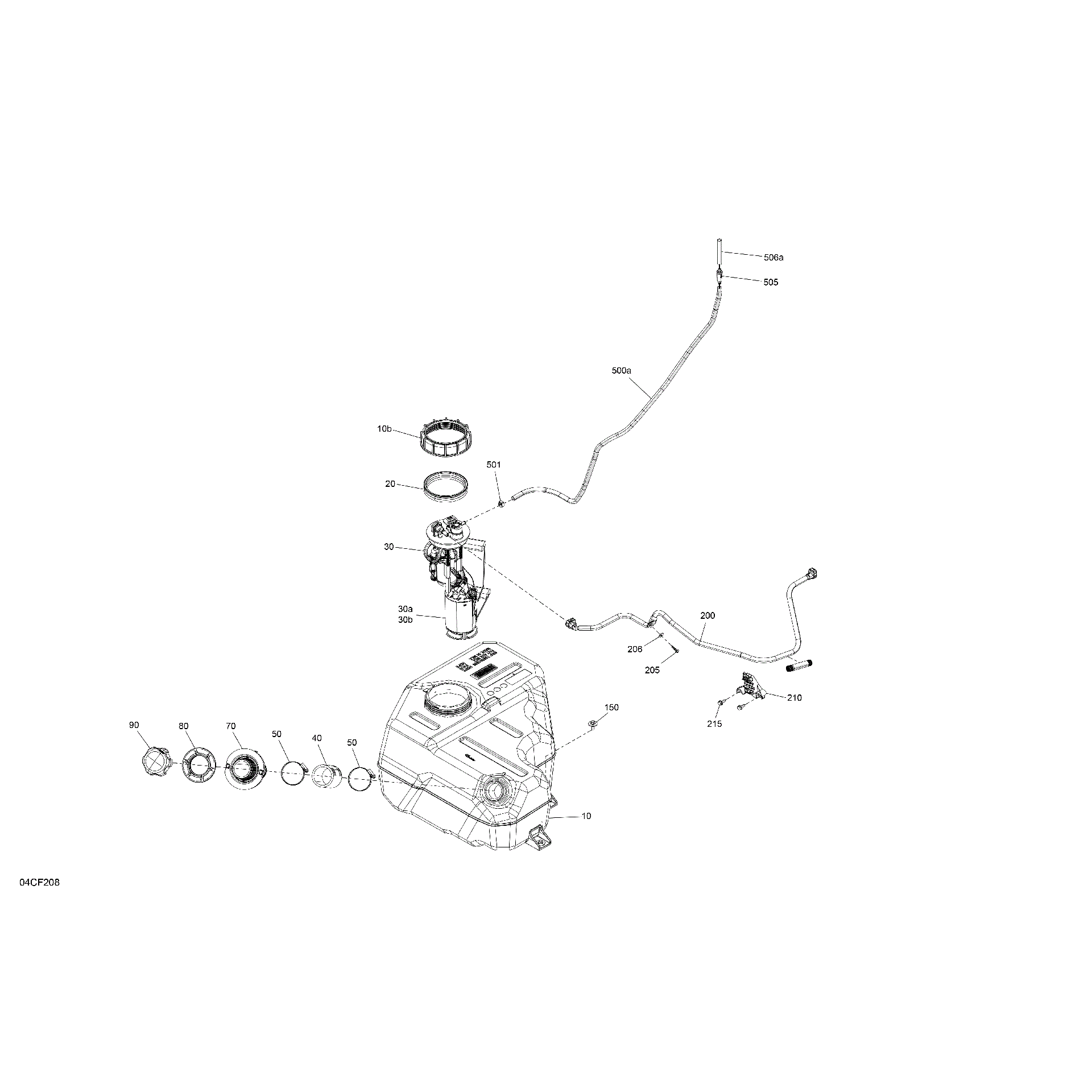 An Image of a Genuine Can-Am Parts Schematic Diagram showing the schematic - ENGINE - FUEL