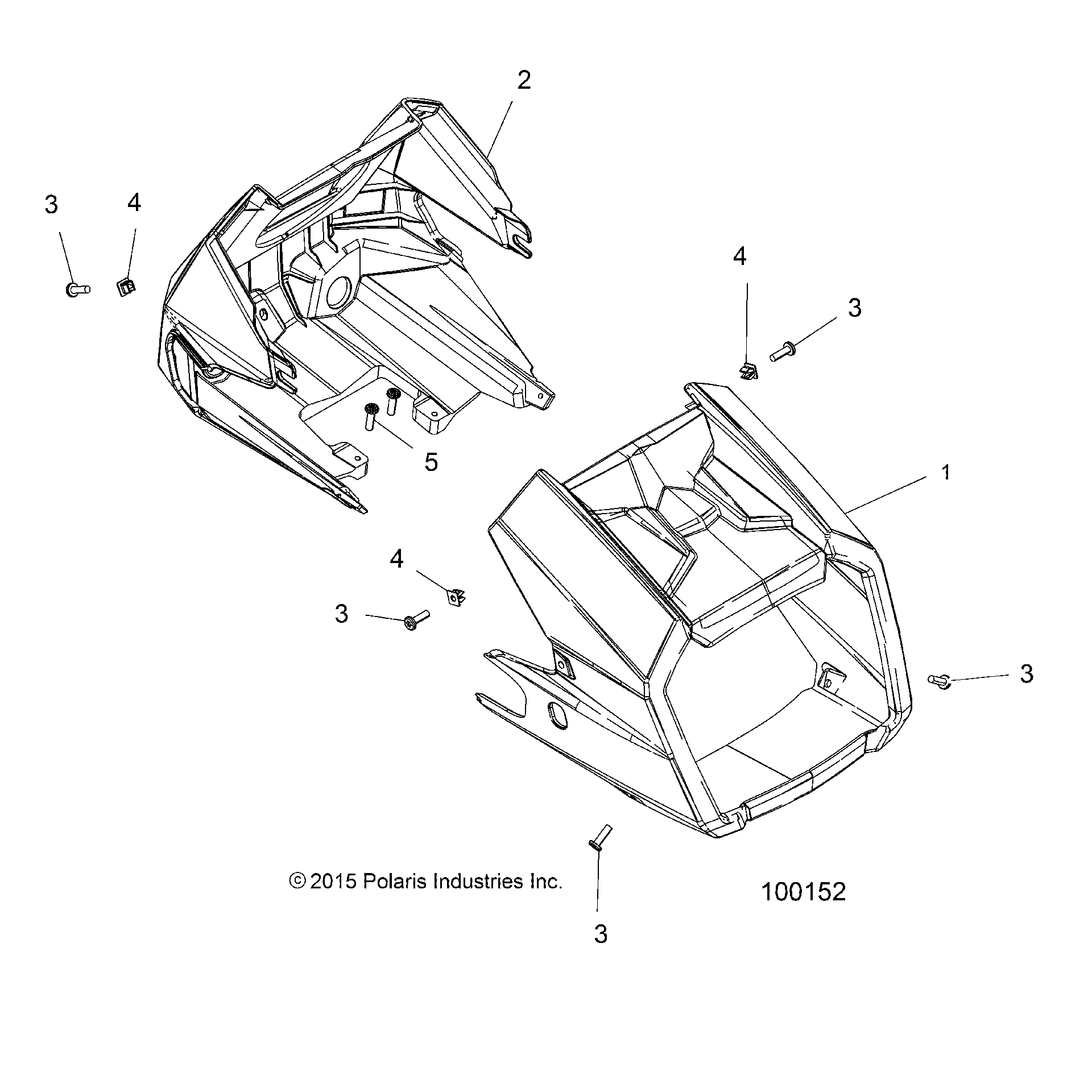 An Image of a Genuine Polaris Parts Schematic Diagram showing the schematic - BODY: HEADLIGHT POD - 2017 POLARIS SPORTSMAN TOURING 1000
