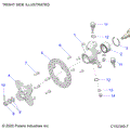 SUSPENSION: FRONT HUB KNUCKLE and BRAKE DISC - 2020 POLARIS SCRAMBLER XP 1000 55"