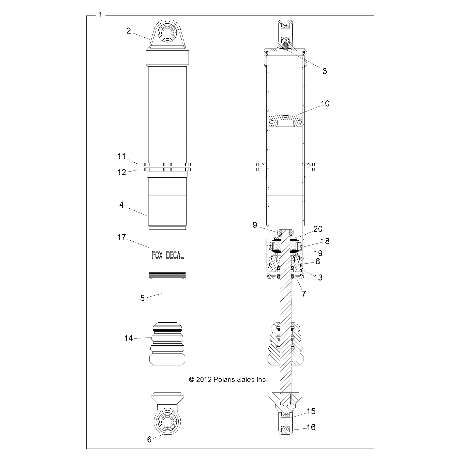 2.0 Ifp Shock, Rear by Polaris 7043907 OEM Hardware P7043907 Off Road Express Drop Ship