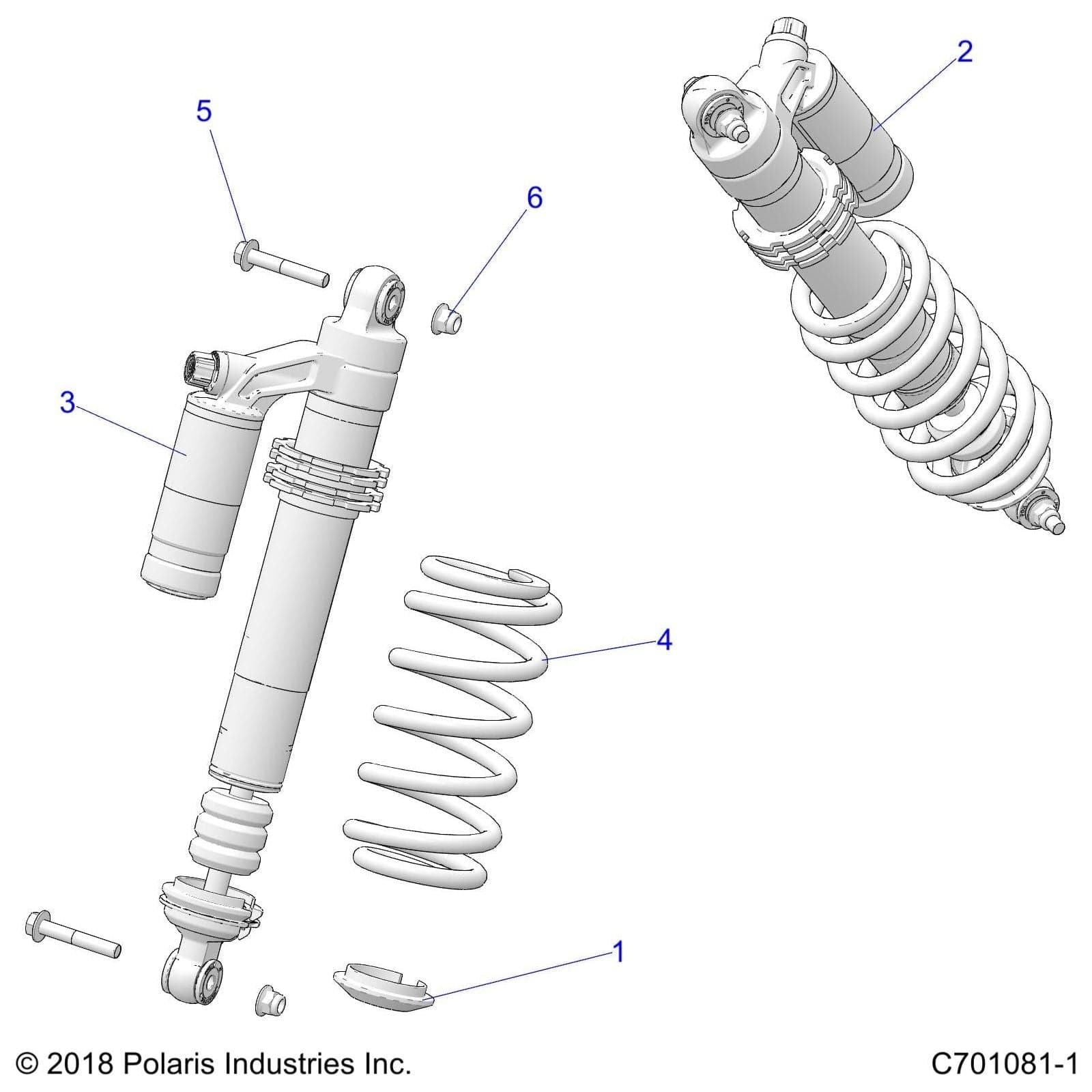 2.0 Piggyback Reservior Shock F by Polaris 7044904 OEM Hardware P7044904 Off Road Express Drop Ship