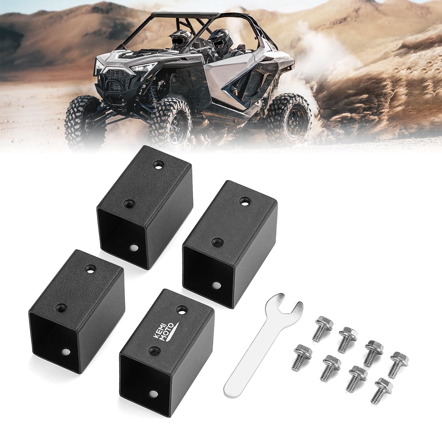 2" Main Driver Seat Risers for RZR PRO XP 2020-2023 (4PCS) by Kemimoto B0109-02201BK Seat Accessory B0109-02201BK Kemimoto