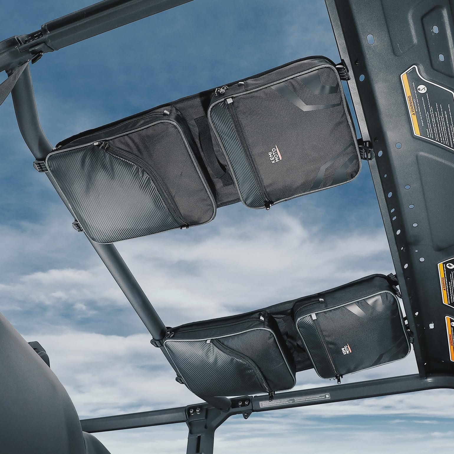 2 PCS Overhead Roof Storage Bags for Can-Am Defender by Kemimoto B0113-16401BK Roof Bag B0113-16401BK Kemimoto