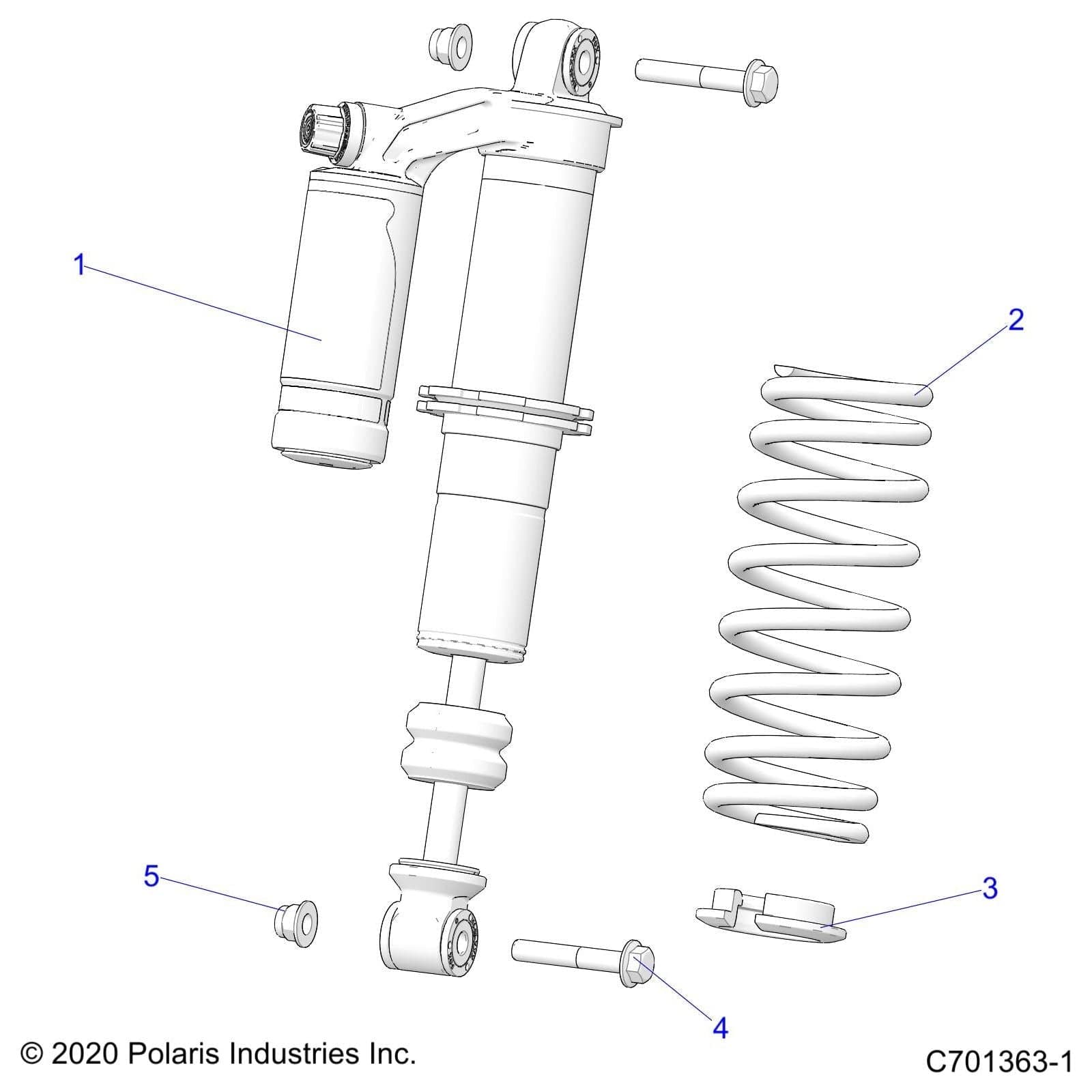 2 Piggyback Reservoir Shock, Fr by Polaris 7044486 OEM Hardware P7044486 Off Road Express Drop Ship