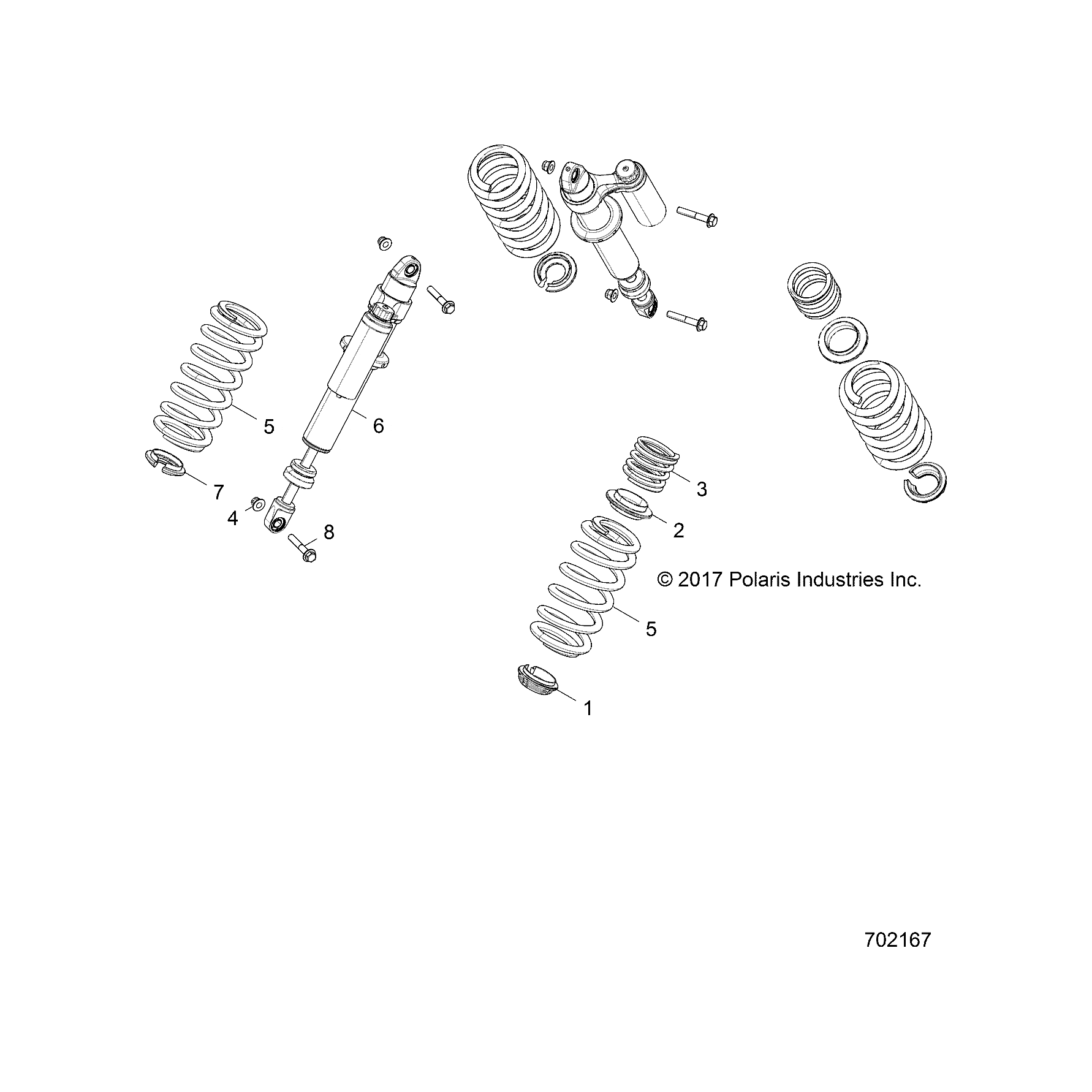 2 Piggyback Reservoir Shock, Re by Polaris 7044484 OEM Hardware P7044484 Off Road Express Drop Ship