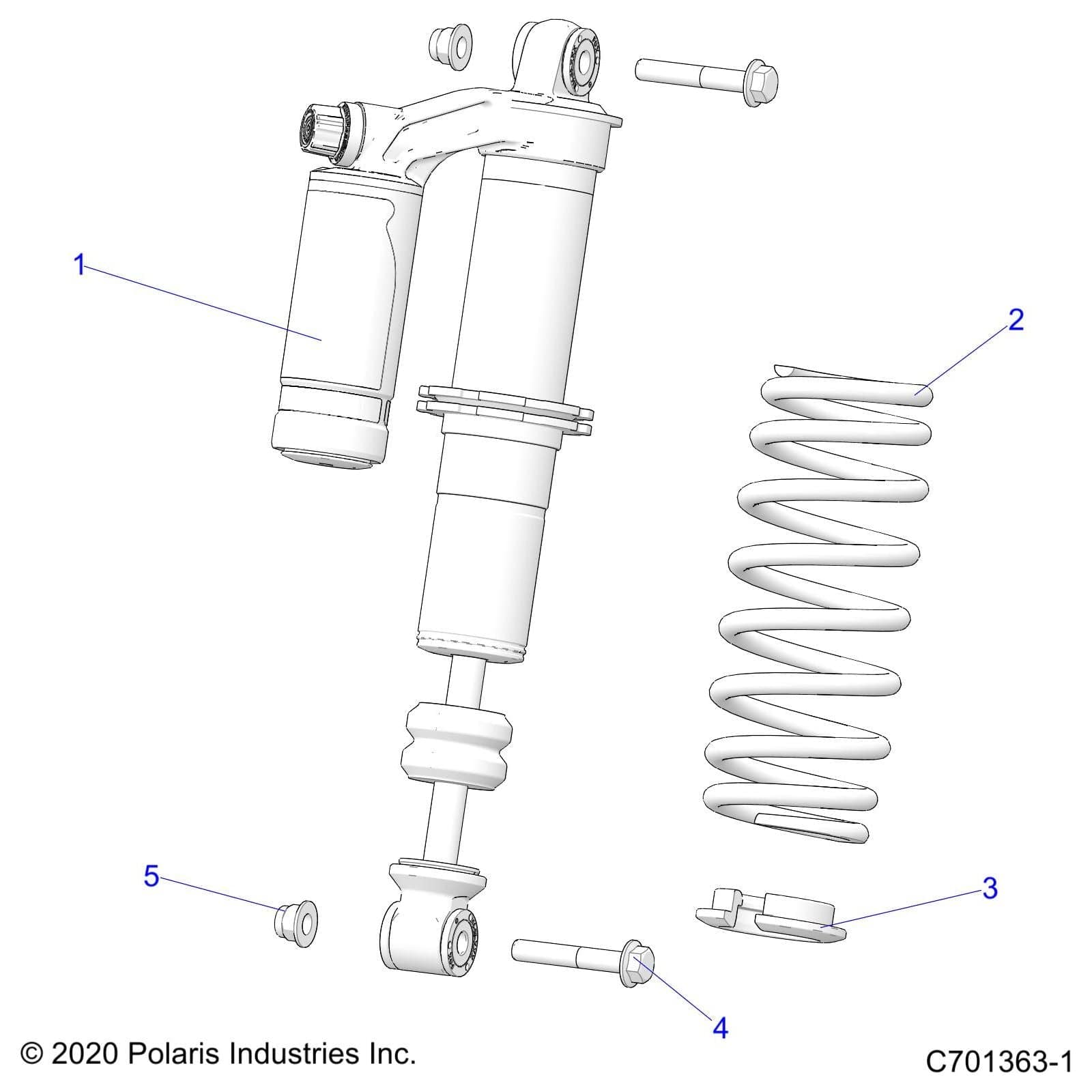 2 Piggyback Resevoir Shock, Fro by Polaris 7044485 OEM Hardware P7044485 Off Road Express Drop Ship