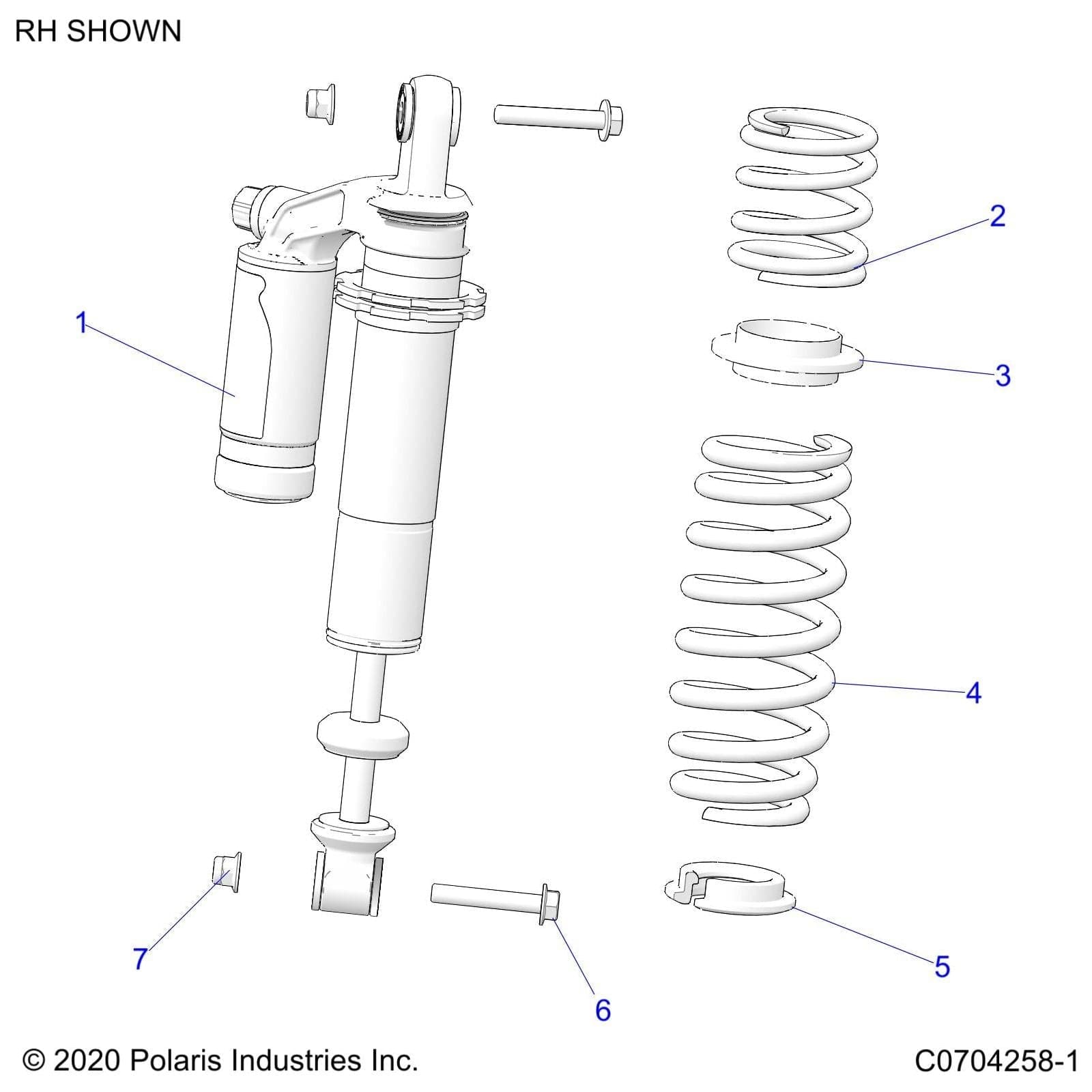 2 Reservoir Piggyback Shock, Re by Polaris 7044487 OEM Hardware P7044487 Off Road Express Drop Ship