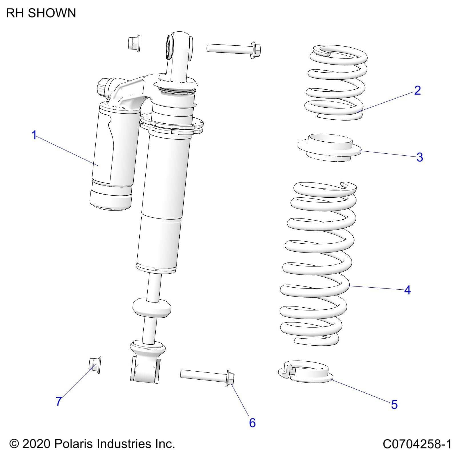2 Reservoir Piggyback Shock, Re by Polaris 7044488 OEM Hardware P7044488 Off Road Express Drop Ship