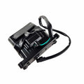 A close-up of a black Winch Control Relay by CF Moto, featuring a wire and connector, isolated on a white background.