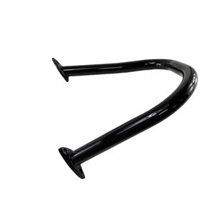 The Bar Tip Over RH Black by Polaris is a black, U-shaped metal bracket with flat mounting plates at both ends, designed as an OEM part for Indian motorcycles.