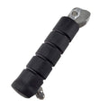 The Peg Foot Driver RH by Polaris is a genuine OEM metal foot peg with a textured black rubber grip and mounting hole, perfect as a replacement part for Indian motorcycles and similar vehicles.