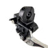 Close-up of the Polaris Master Cylinder Front Black Non Adjustable, featuring a black and silver brake lever assembly with mounting clamp and adjustment components, isolated on a white background.