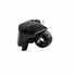 A close-up of the Master Cylinder Front Black Non Adjustable by Polaris, a black plastic mechanical lever with a clamp for handlebar attachment, shown against a white background.