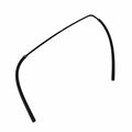 A black, flexible, curved Hose, Res, Brake, Boards, Low by Polaris with metal connectors arches against a white background—ideal for Victory motorcycle repairs with OEM Victory Polaris parts from Witchdoctors.