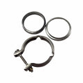 The Clamp-V Band by Polaris is a metal exhaust clamp with a bolt and two circular rings (one worn), displayed on white—perfect for replacing parts on Indian Motorcycles or Polaris vehicles.