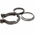 The Clamp-V Band by Polaris is shown with a bolt, a textured ring, and a smooth metal ring on a white background—ideal for Indian motorcycle or Polaris parts applications.