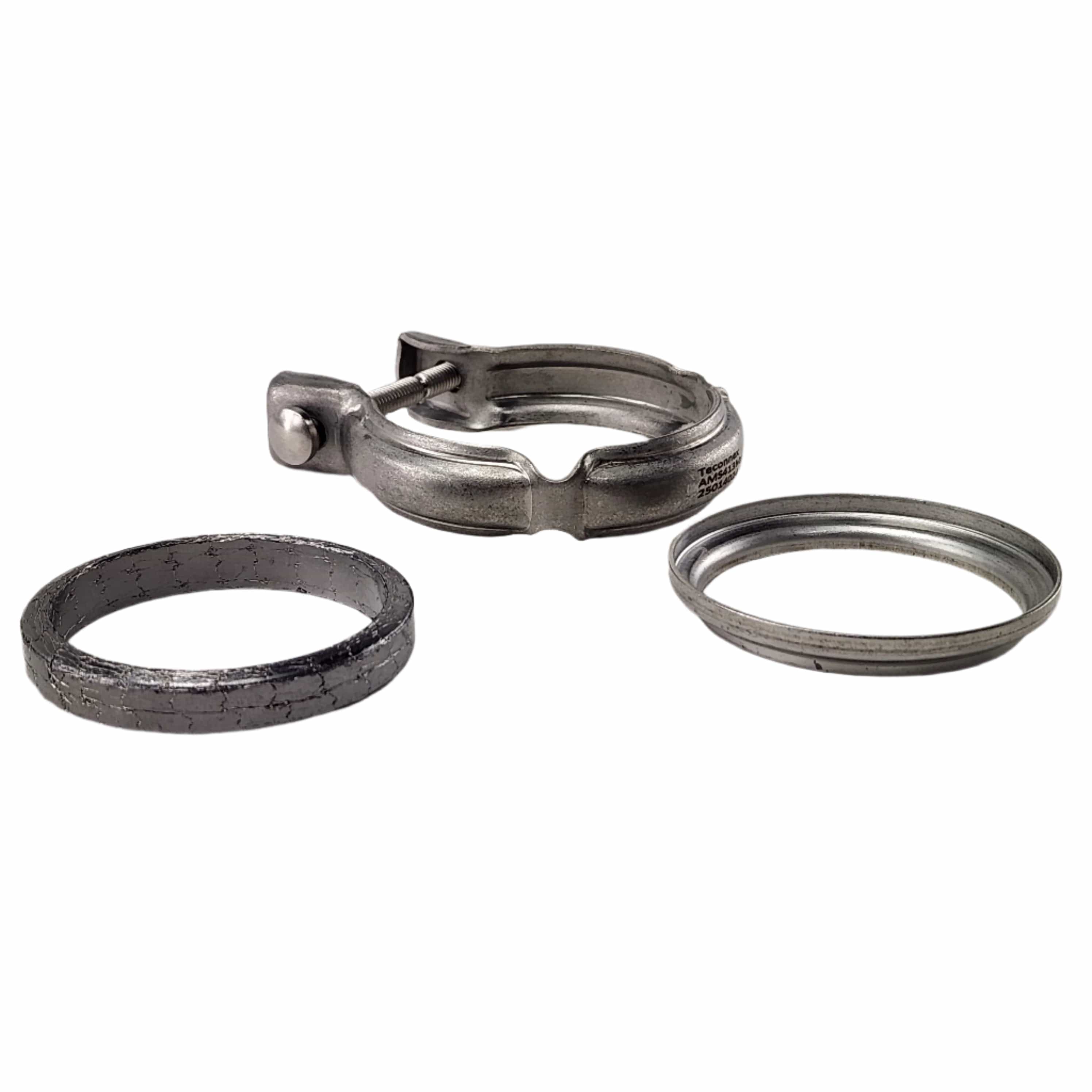 The image displays the Clamp-V Band by Polaris with a hinge and bolt, plus two separate round rings on a white background—perfect for Indian motorcycle or Polaris parts needs.