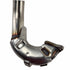 The Asm-Headpipe Rear by Polaris is a curved, metallic OEM part for Indian motorcycles, featuring heat discoloration, a smooth shiny finish, angular welded joints, and protrusions.
