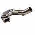 The Asm-Headpipe Rear by Polaris is a curved metal automotive exhaust pipe with welded joints and a mounting flange. Its clean, polished surface makes it ideal for replacing OEM parts in Indian motorcycles.