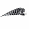 The Headdress Badge RH Chrome for Indian Challenger by Polaris features a stylized wing with a face profile at the base, finished in chrome and inspired by OEM design, shown isolated on a white background.