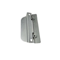 Bracket, Voltage Regulator, Silver by Polaris: a silver metal bracket with two screw holes and an angled design, ideal for Victory motorcycles. Isolated on white background.