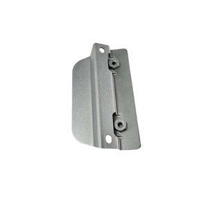 Bracket, Voltage Regulator, Silver by Polaris: a silver metal bracket with two screw holes and an angled design, ideal for Victory motorcycles. Isolated on white background.