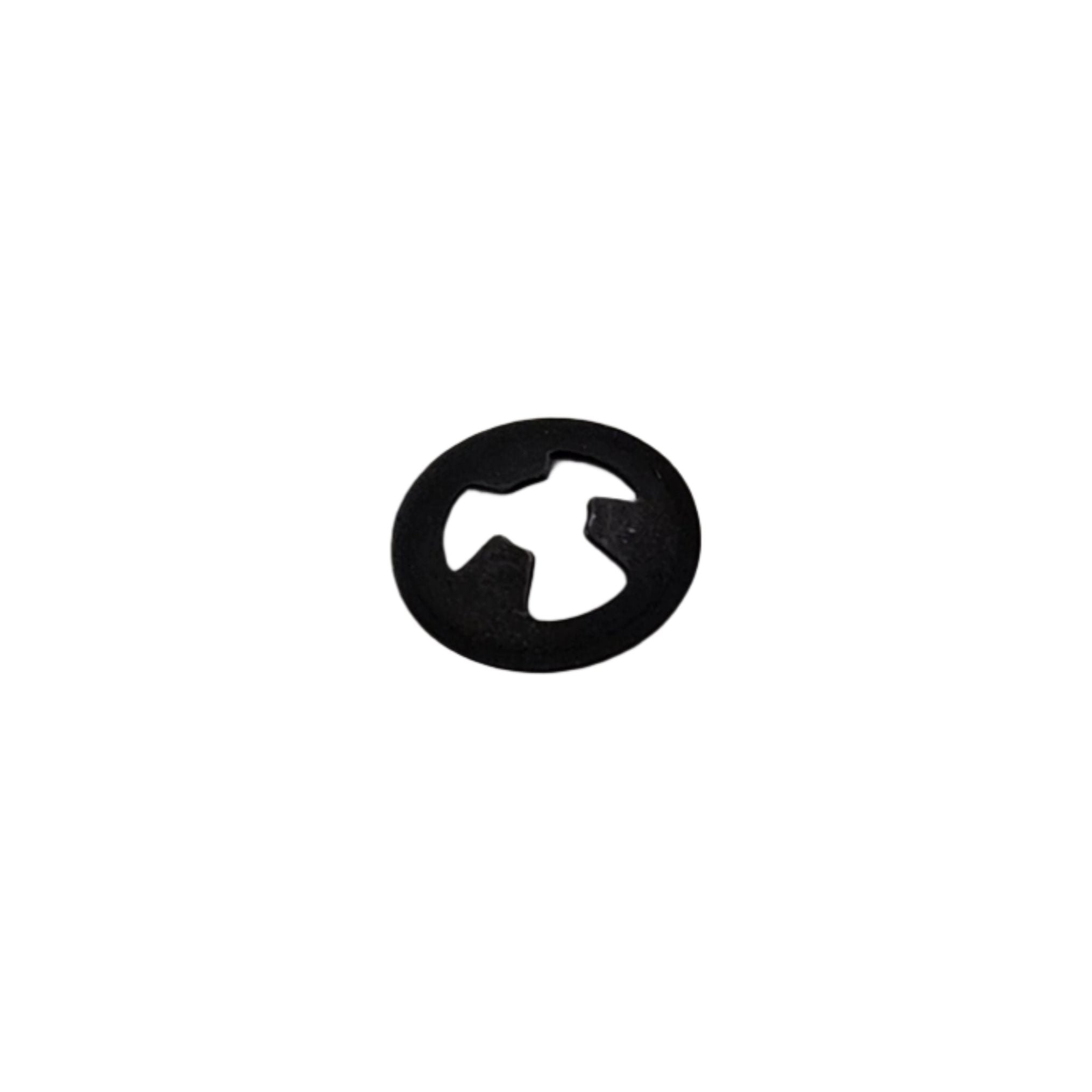 A Push Nut by Can-Am, a small black circular fastener with open ends and internal notches, is shown on a white background—perfect as an OEM part for Can-Am ATV or UTV models.