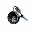 A black circular Polaris Ignition Switch/Fuel Cap with locking mechanism, three screws, and a silver lock. Includes two keys (one with blue cover). Shown on a white background.