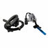 The Polaris Ignition Switch/Fuel Cap, Black includes two keys, a black round fuel cap, and a silver ignition lock cylinder with wiring harness, shown on a white background.
