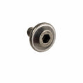 A single Bolt-Shoulder M6X1.0 7mm 9mm Polished by Polaris, featuring a hex socket head and wide flat washer, isolated on a white background—ideal for Indian motorcycle maintenance or repair.