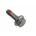 A single Polaris Screw with a washer head, visible threads, and partial red threadlocker is shown on a plain white background—an essential part for your ride.