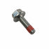A Screw by Polaris, silver with a washer-like flange under the head and red threadlocker near the tip—ideal for Witchdoctors parts—isolated on a white background.