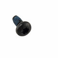 The Trunk Assembly Screw by Polaris is a black screw with a blue thread-locking patch for Victory motorcycle OEM parts, shown isolated on a white background.