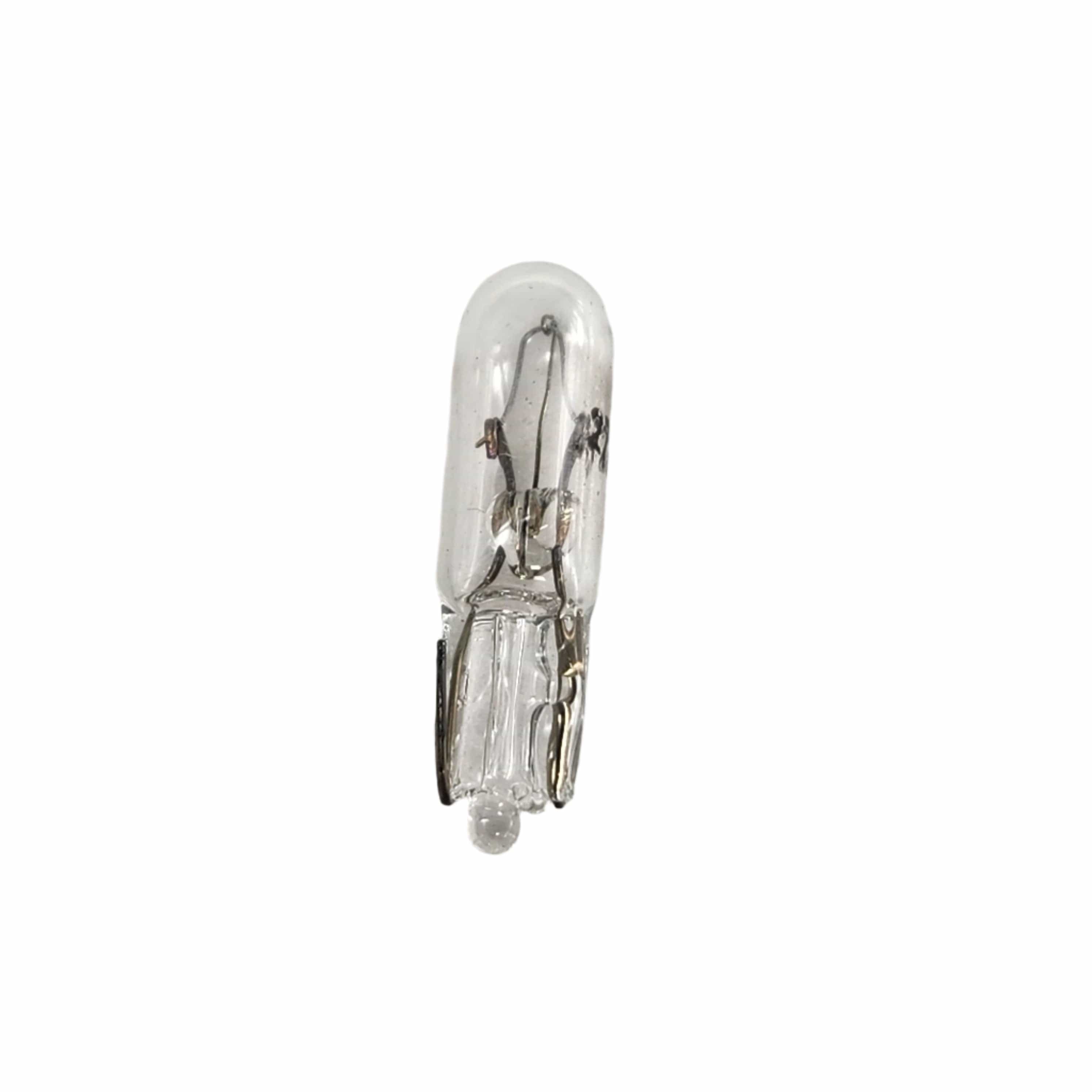 The Indicator Bulb by Polaris is a small, clear glass OEM replacement bulb with visible filament and metal contacts, perfect for diagram assembly or harness applications, shown on a white background.