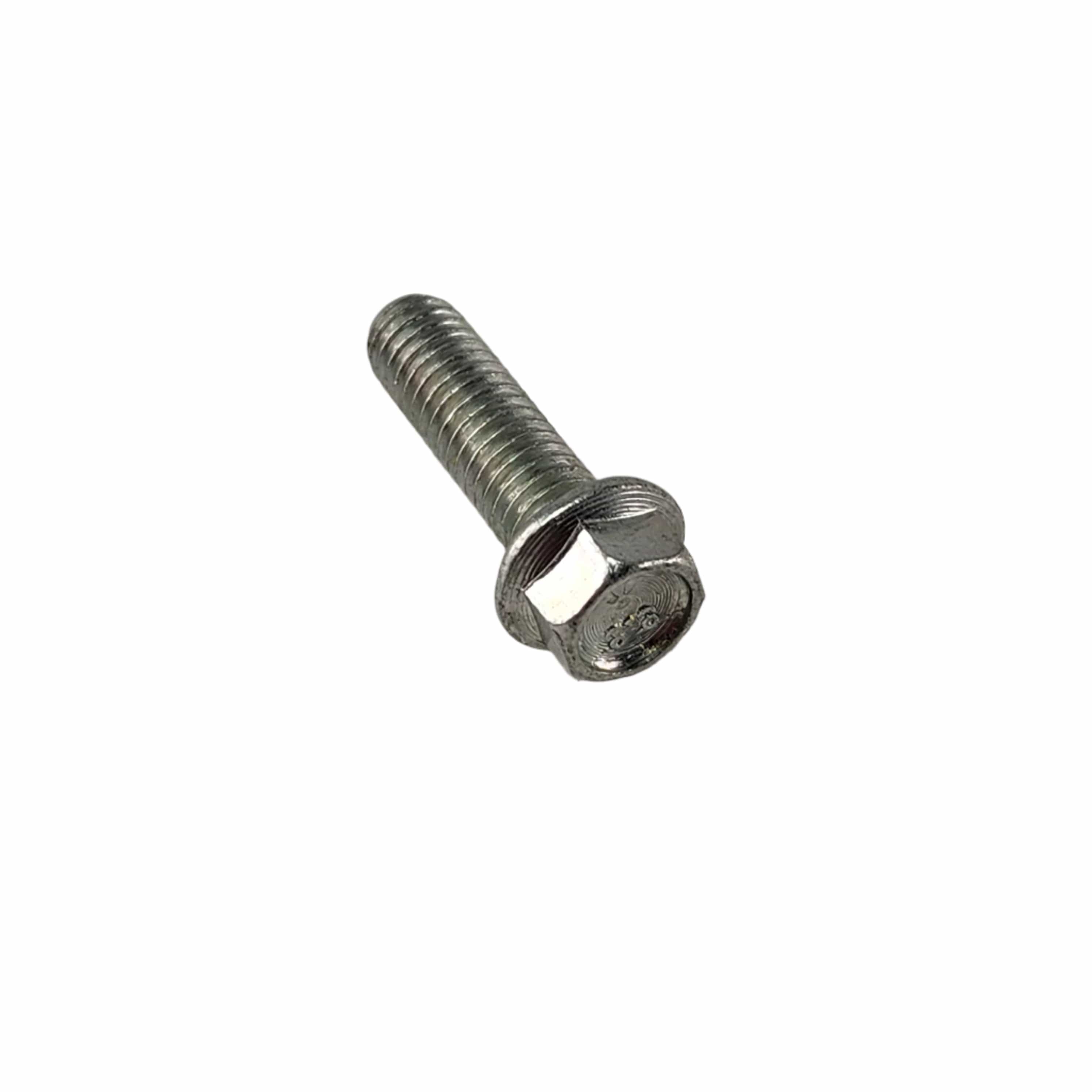 A Screw by Polaris with a partially threaded shaft, finished in silver, ideal for Victory motorcycle repairs, is displayed on a white background.