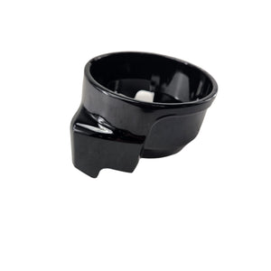 The Housing-Speedo Black by Polaris is a genuine OEM Indian part featuring a black plastic, bowl-shaped design with an extended side tab—perfect for Indian motorcycle or Polaris parts replacement, shown on a plain white background.