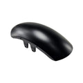 The Fender Bob Front Black Smoke by Polaris, a matte black fender for Indian motorcycles with two mounting brackets, is shown on a plain white background—perfect for riders seeking quality OEM parts from Indian Polaris.