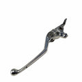The Assembly Brake Lever Polish by Polaris is a silver metal brake lever with a rounded end, designed for Indian motorcycles and shown isolated on a white background.