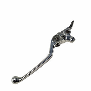 The Assembly Brake Lever Polish by Polaris is a silver metal brake lever with a rounded end, designed for Indian motorcycles and shown isolated on a white background.